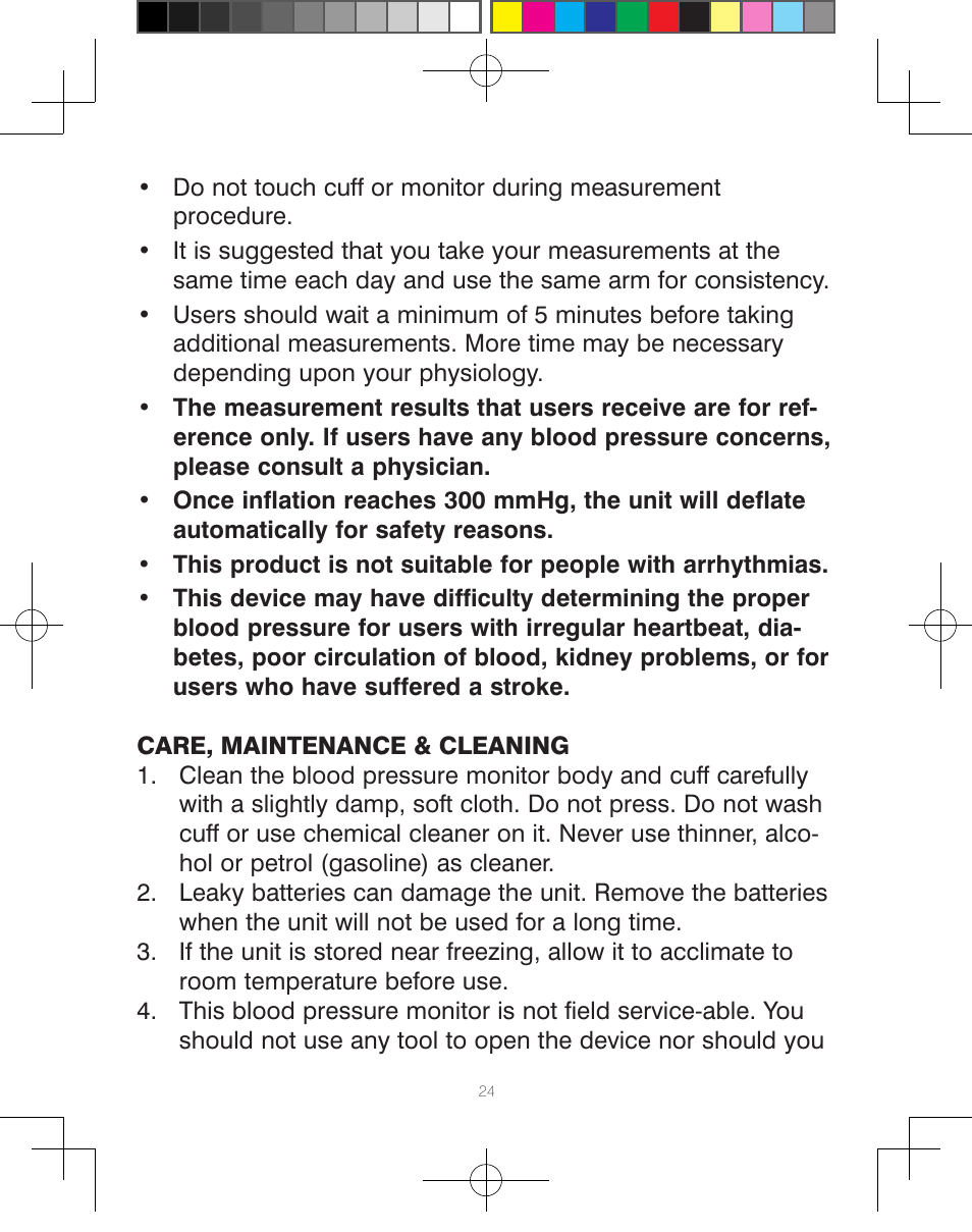 HoMedics Automatic Blood Pressure Monitor BPA-110 User Manual | Page 25 / 60