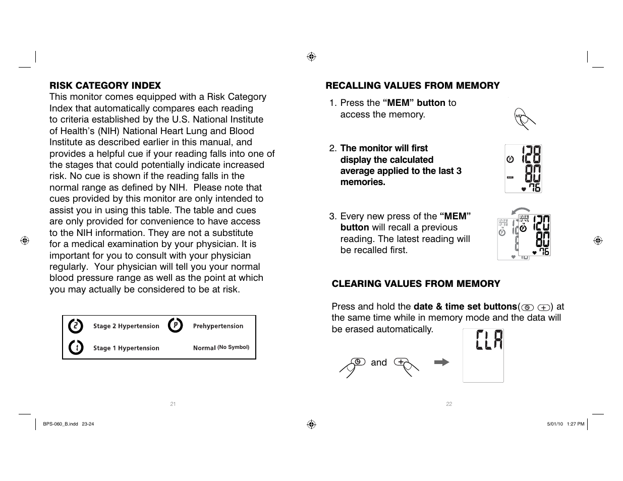 HoMedics Manual Inflate Blood Pressure Monitor SPS-060 User Manual | Page 12 / 30