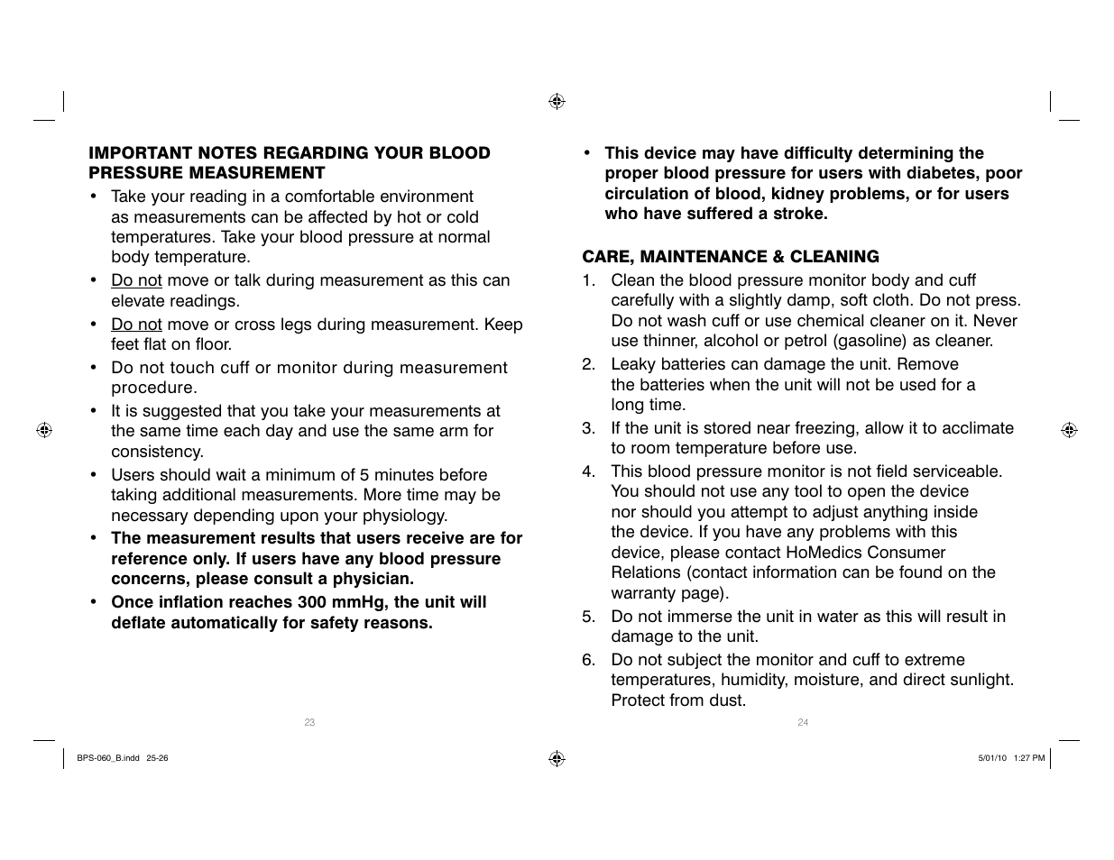 HoMedics Manual Inflate Blood Pressure Monitor SPS-060 User Manual | Page 13 / 30