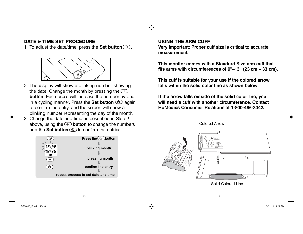 HoMedics Manual Inflate Blood Pressure Monitor SPS-060 User Manual | Page 8 / 30