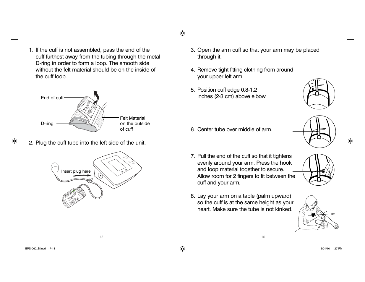 HoMedics Manual Inflate Blood Pressure Monitor SPS-060 User Manual | Page 9 / 30