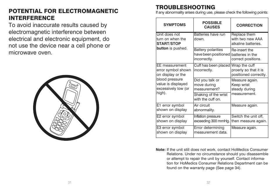 Troubleshooting | HoMedics IB-BPW060A User Manual | Page 17 / 36