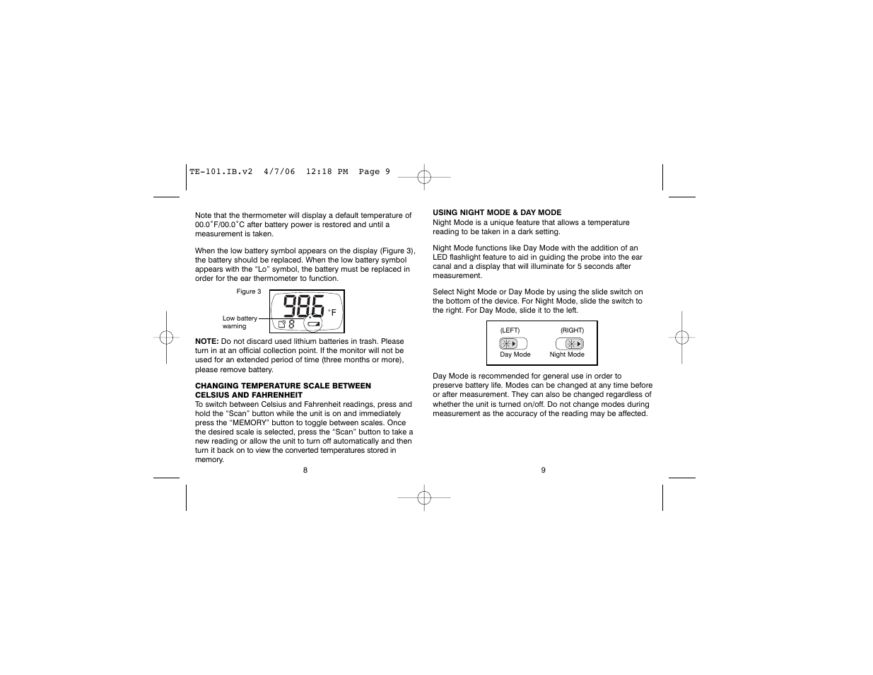 HoMedics TE-101 User Manual | Page 5 / 20