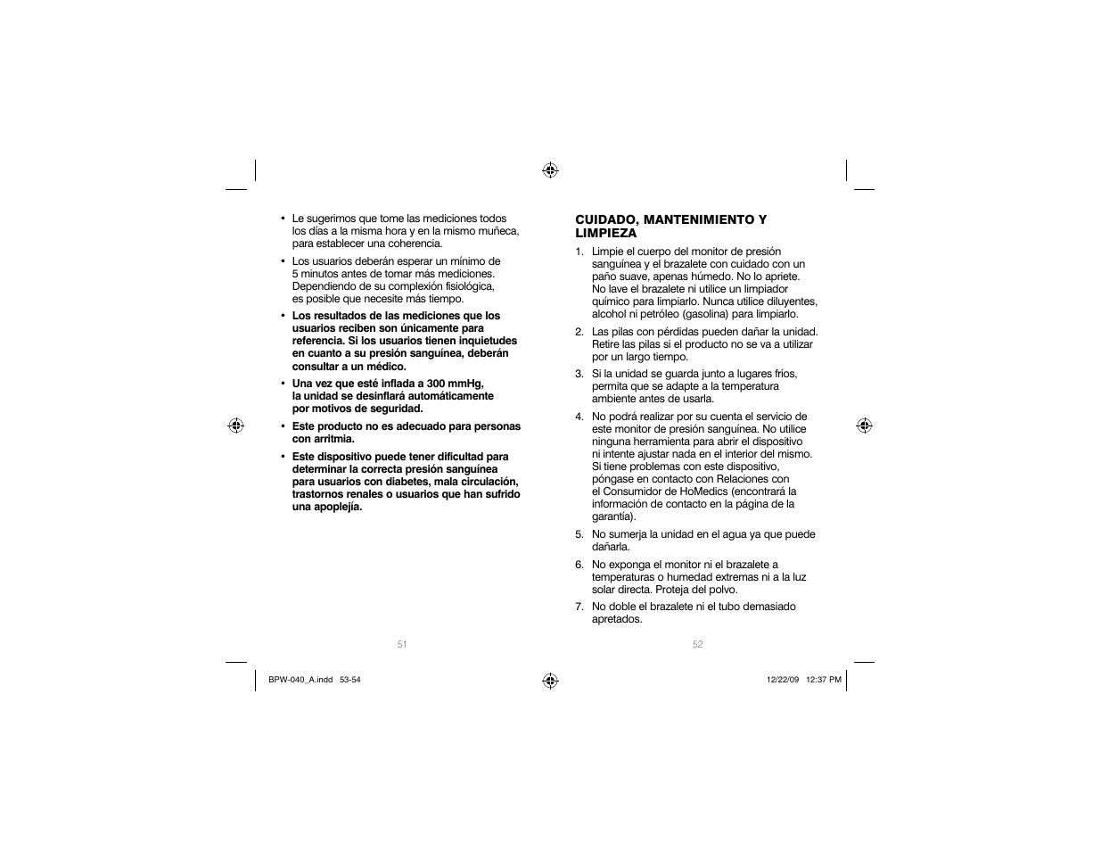 HoMedics Automatic Wrist Blood Pressure Monitor BPW-040 User Manual | Page 27 / 30