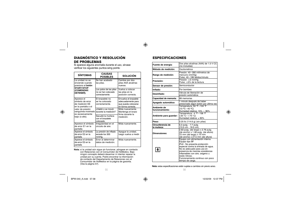 HoMedics Automatic Wrist Blood Pressure Monitor BPW-040 User Manual | Page 29 / 30