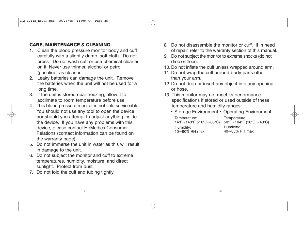 HoMedics BPA-101 User Manual | Page 14 / 32