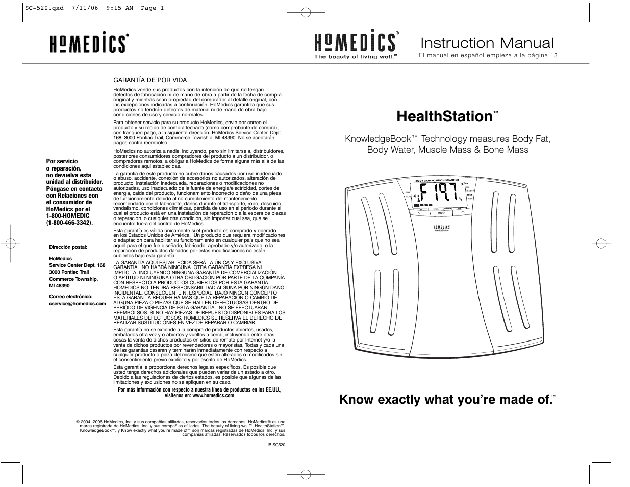 HoMedics IB-SC520 User Manual | 12 pages