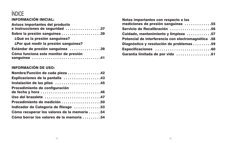 Índice | HoMedics BPS-060 User Manual | Page 19 / 32