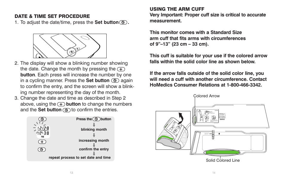 Solid colored line colored arrow | HoMedics BPS-060 User Manual | Page 8 / 32