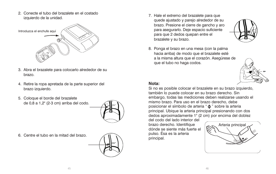 Nota, Arteria principal | HoMedics BPA-110 User Manual | Page 24 / 30
