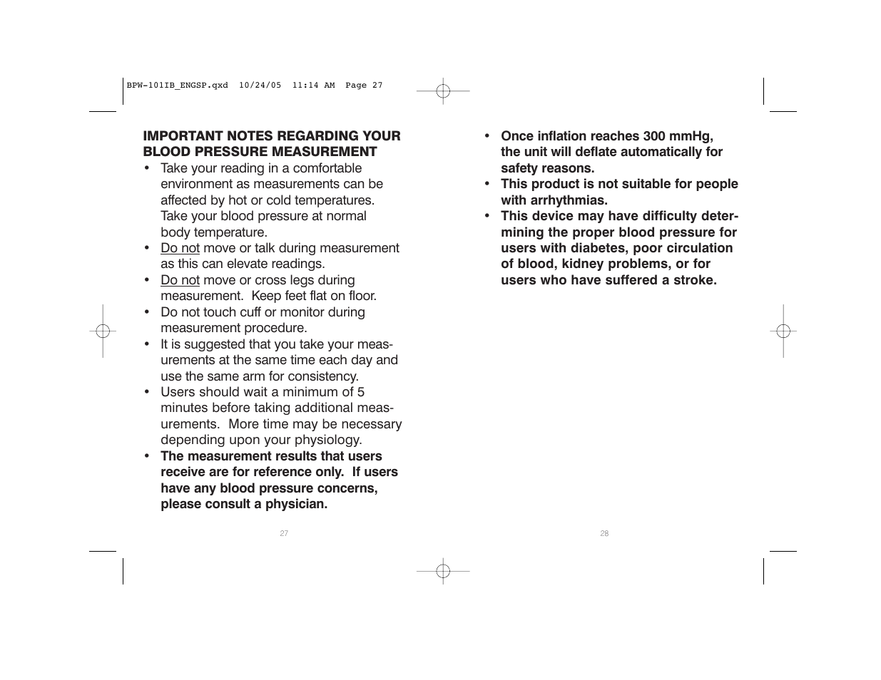 HoMedics BPW-101 User Manual | Page 15 / 38