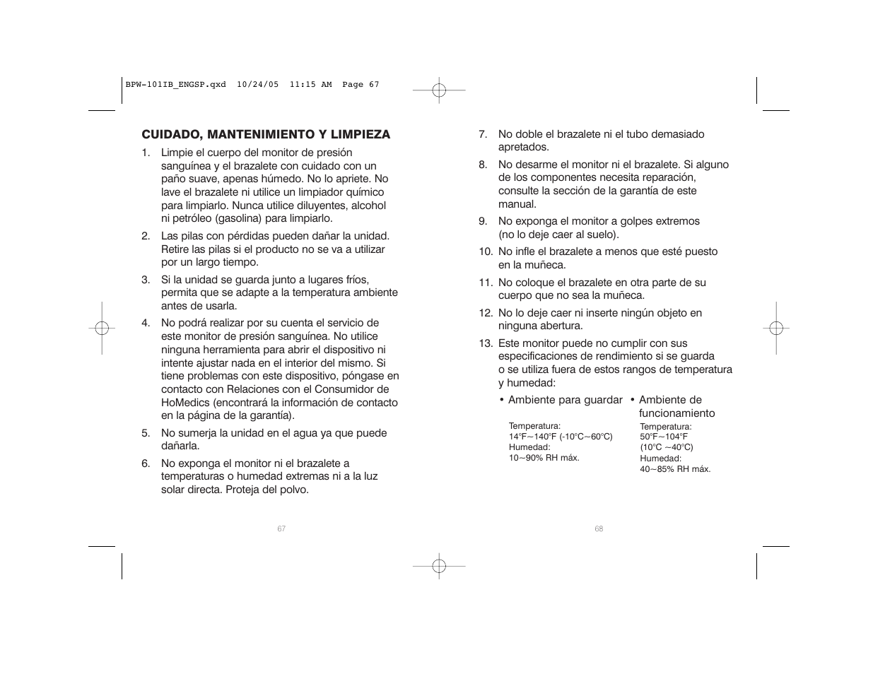 HoMedics BPW-101 User Manual | Page 35 / 38