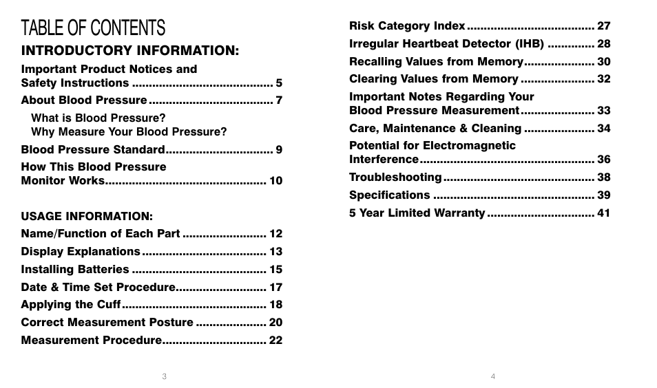 HoMedics BPW-201 User Manual | Page 2 / 42