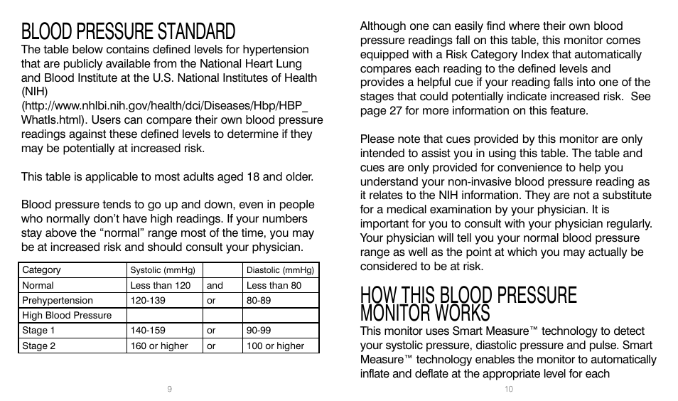 Blood pressure standard, How this blood pressure monitor works | HoMedics BPW-201 User Manual | Page 5 / 42