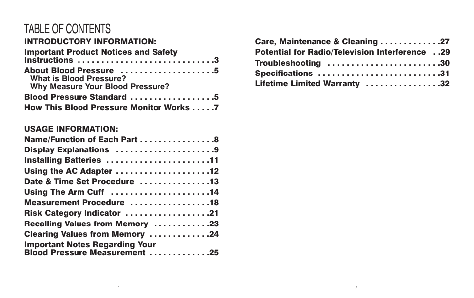 HoMedics BPA-300 User Manual | Page 2 / 34