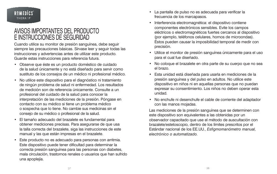 HoMedics BPA-300 User Manual | Page 20 / 34