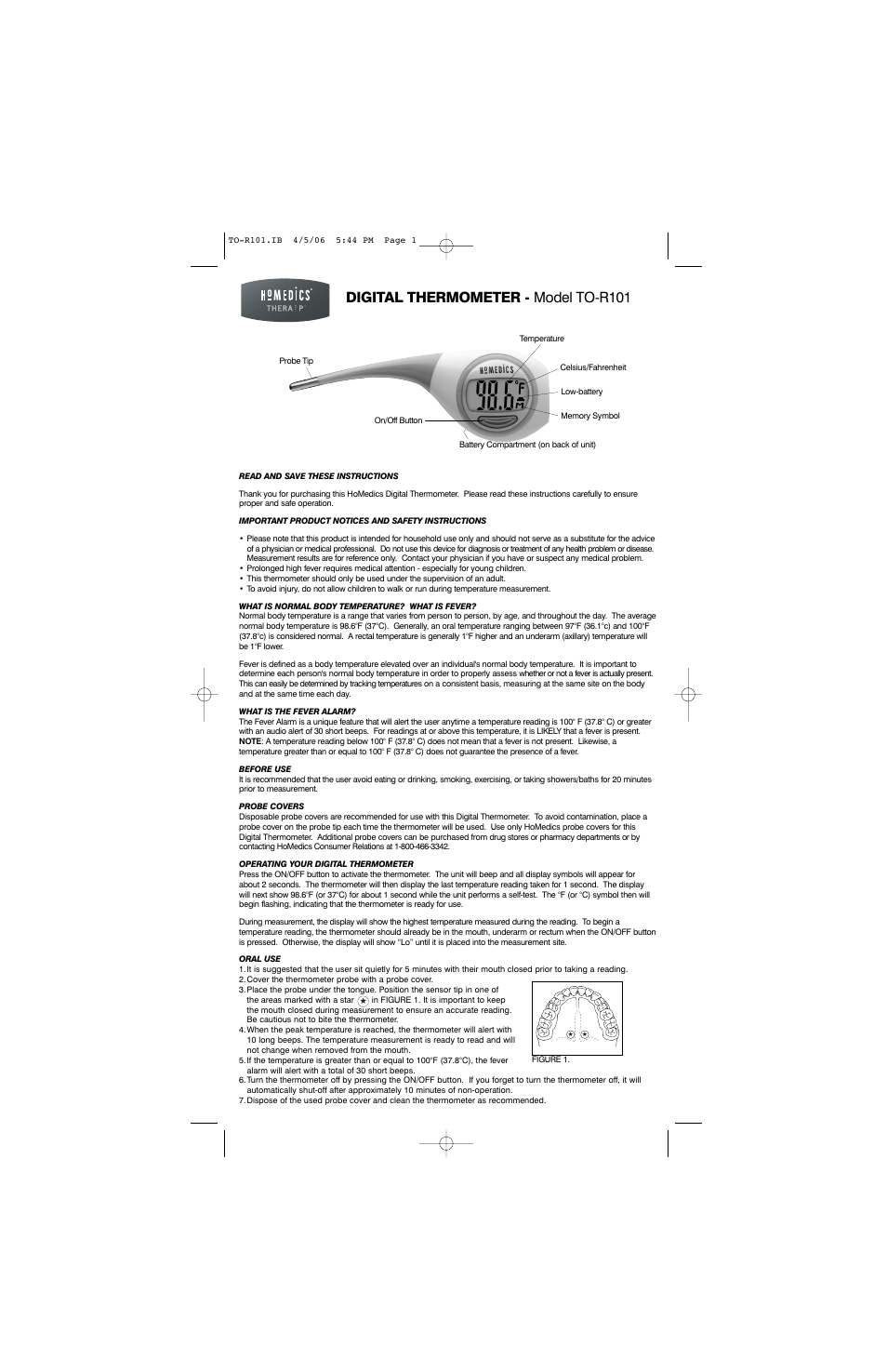 HoMedics TO-R101 User Manual | 4 pages