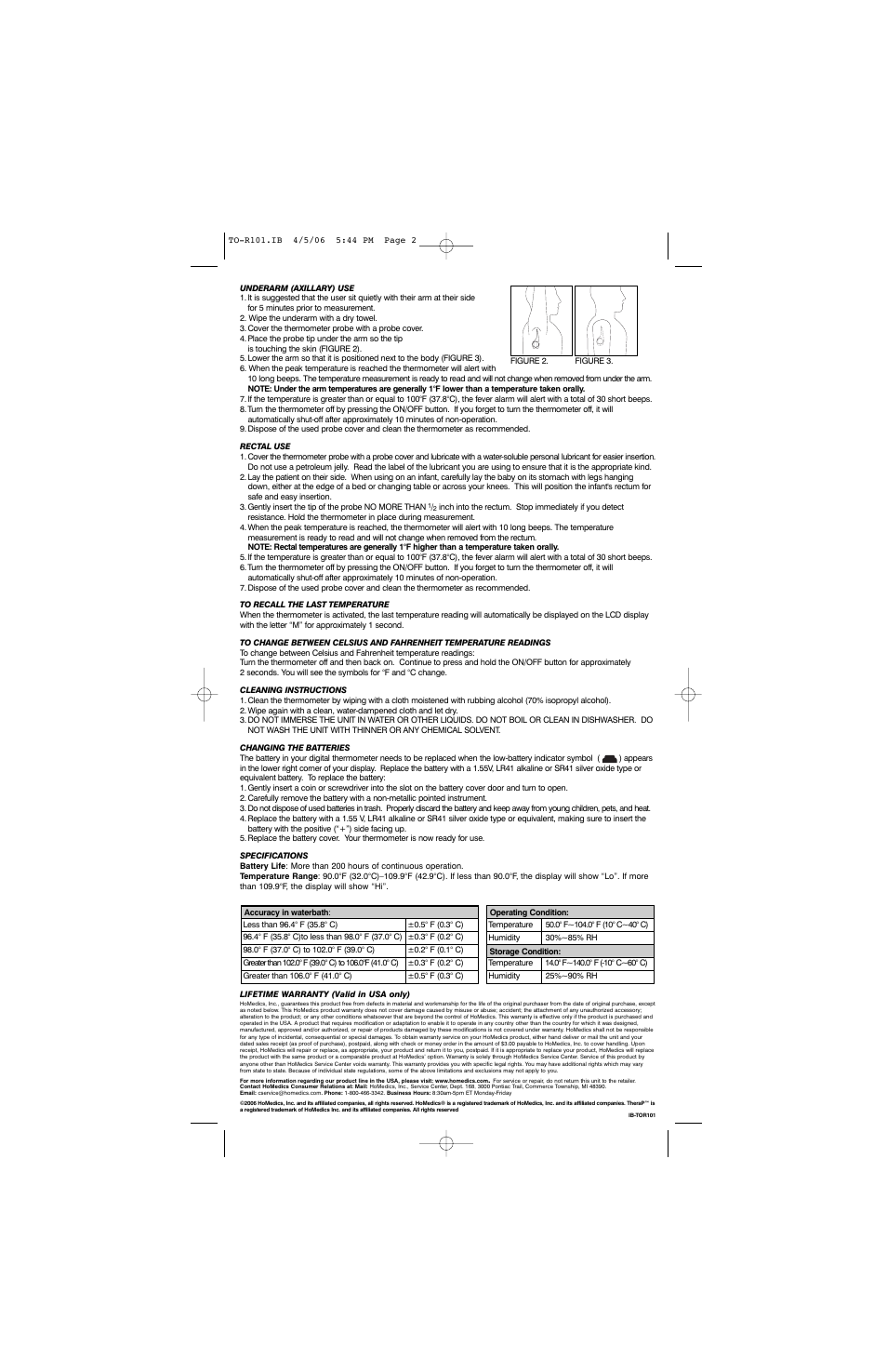 HoMedics TO-R101 User Manual | Page 2 / 4