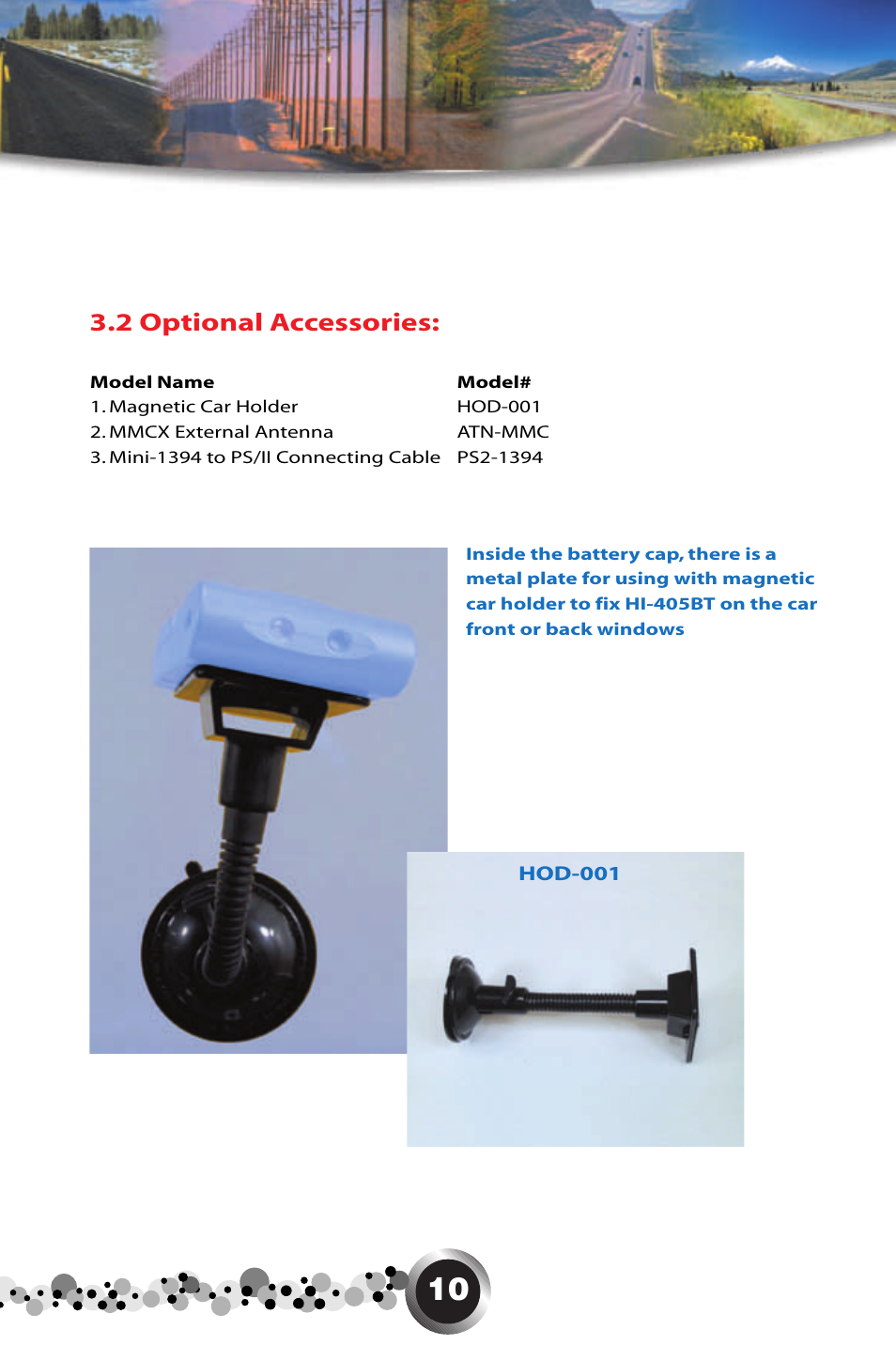 2 optional accessories | Haicom HI-405BT User Manual | Page 11 / 32