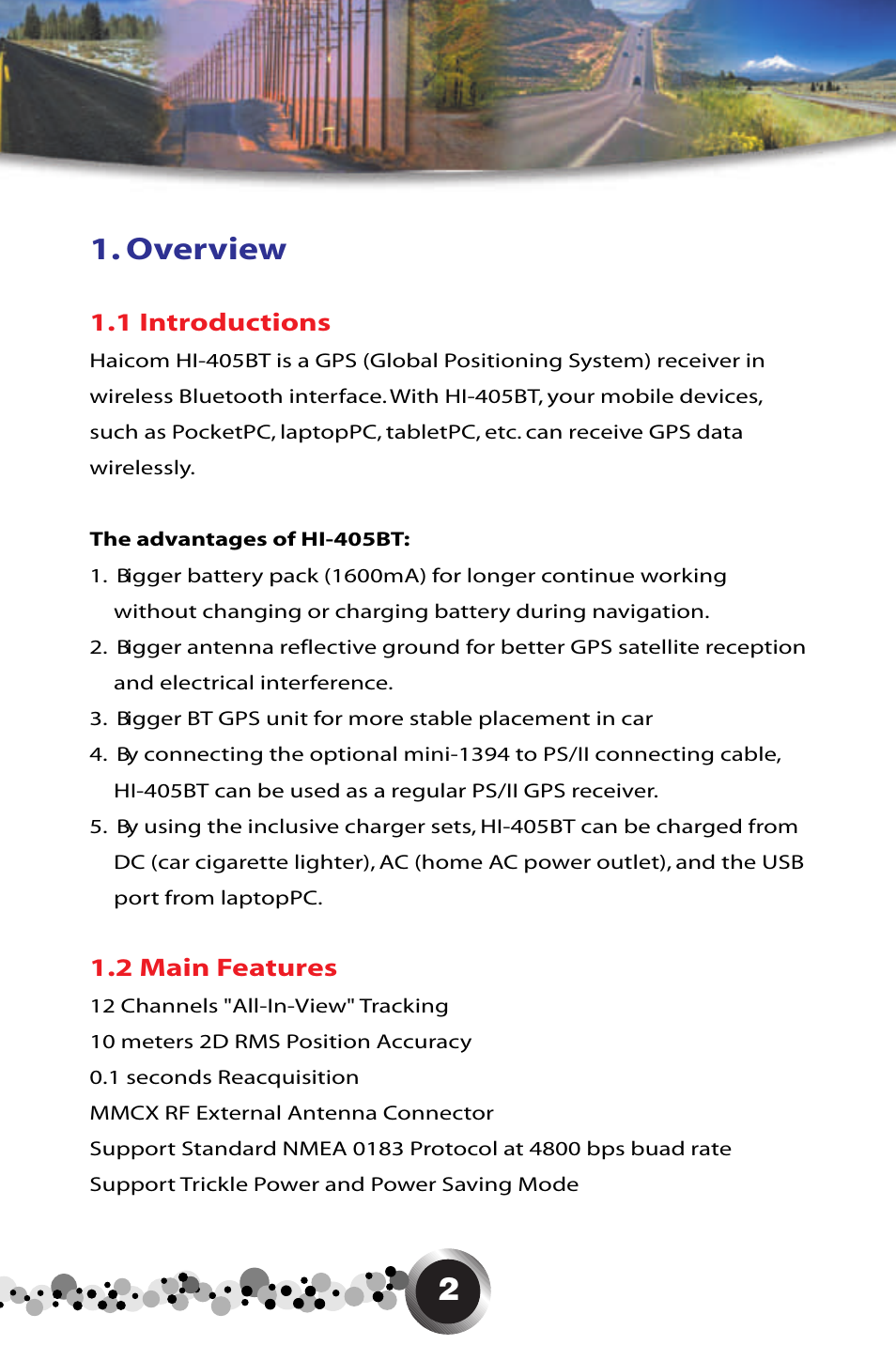 Overview | Haicom HI-405BT User Manual | Page 3 / 32