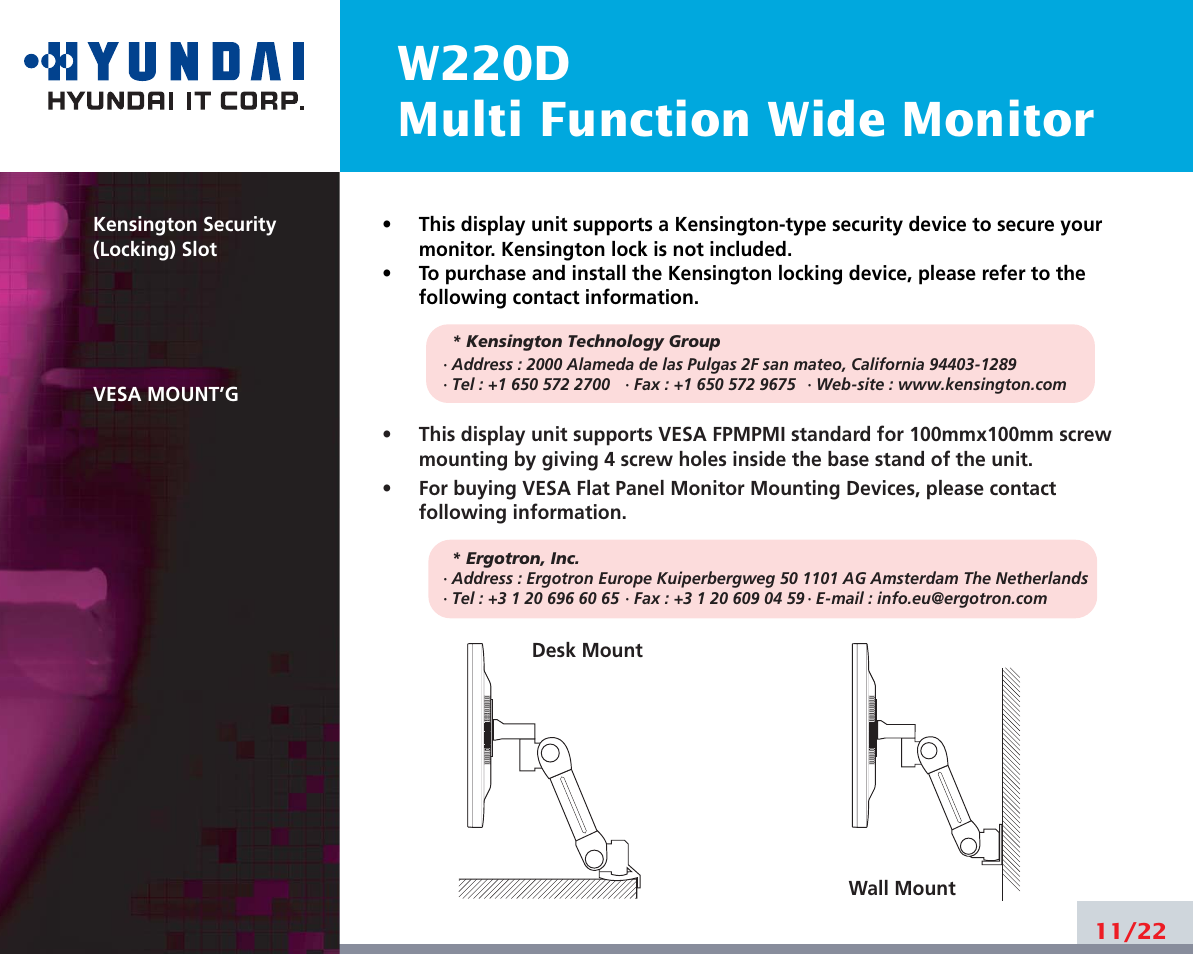 W220d multi function wide monitor | Hyundai W220D User Manual | Page 15 / 26