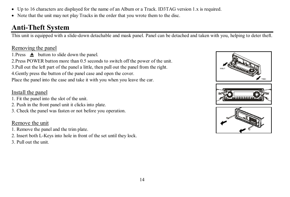 Anti-theft system | Hyundai H- CDM8059 User Manual | Page 14 / 37