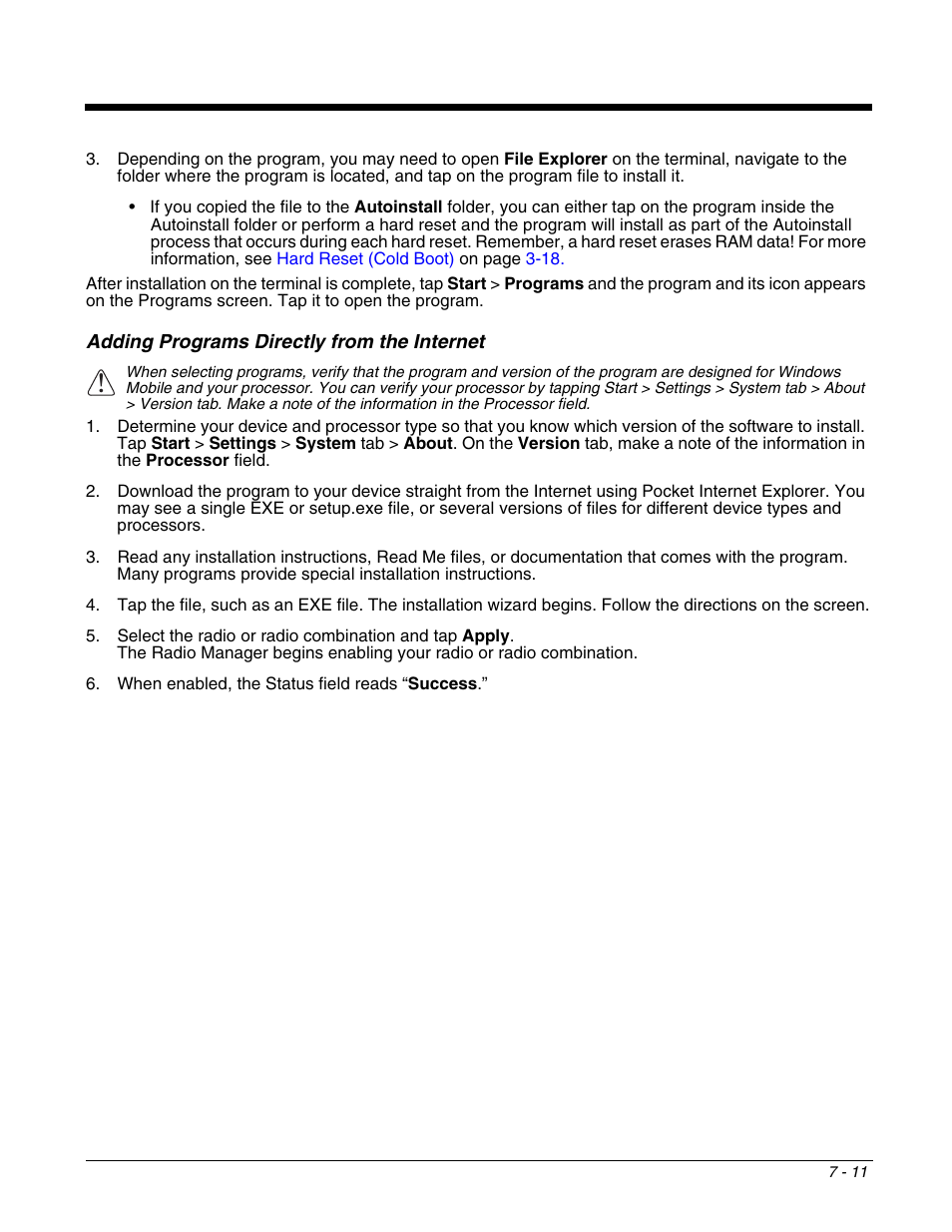 Adding programs directly from the internet, Adding programs directly from the internet -11 | Honeywell DOLPHIN 9951 User Manual | Page 89 / 154