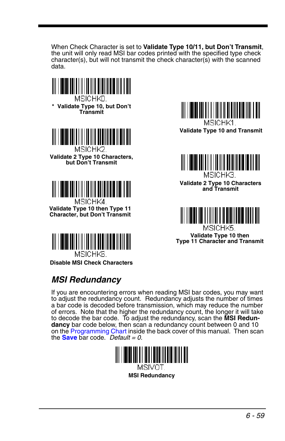 Msi redundancy | Honeywell VOYAGER 1200G User Manual | Page 153 / 238