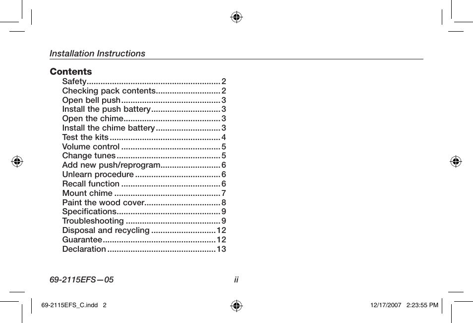 Honeywell RCWL35N User Manual | Page 2 / 48
