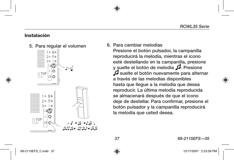 Honeywell RCWL35N User Manual | Page 39 / 48
