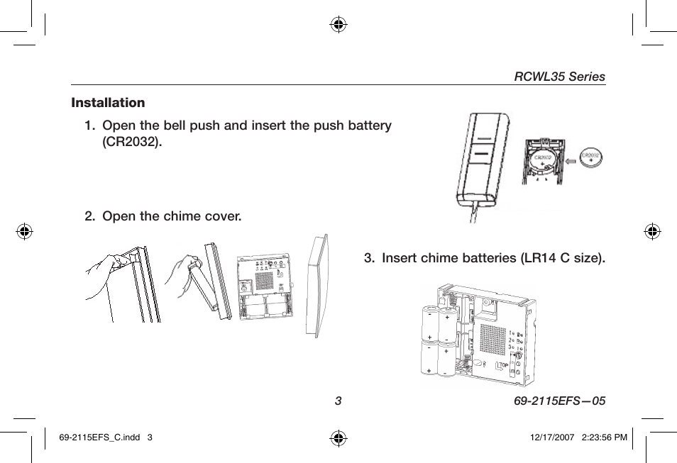 Honeywell RCWL35N User Manual | Page 5 / 48