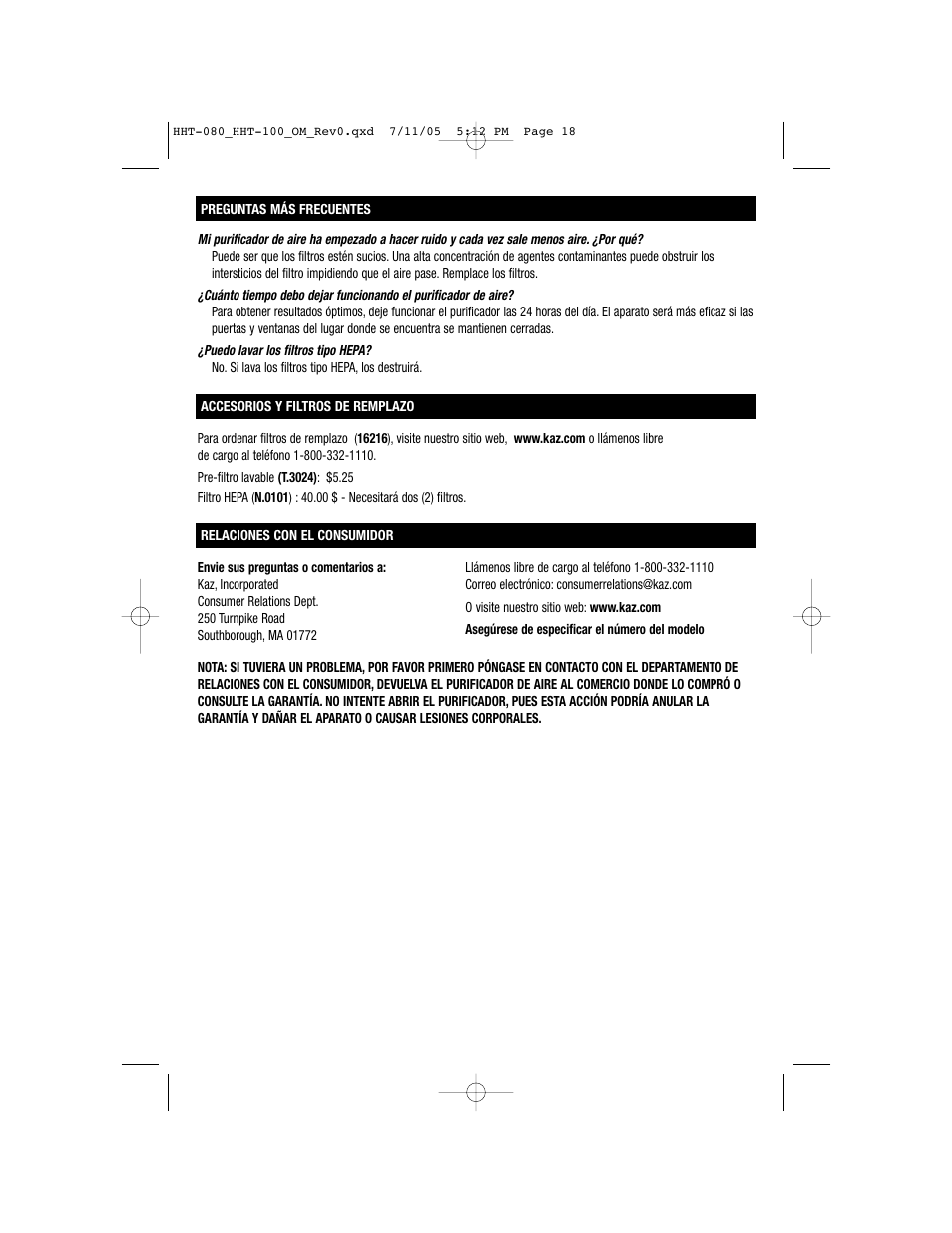Honeywell HHT-100 User Manual | Page 18 / 20