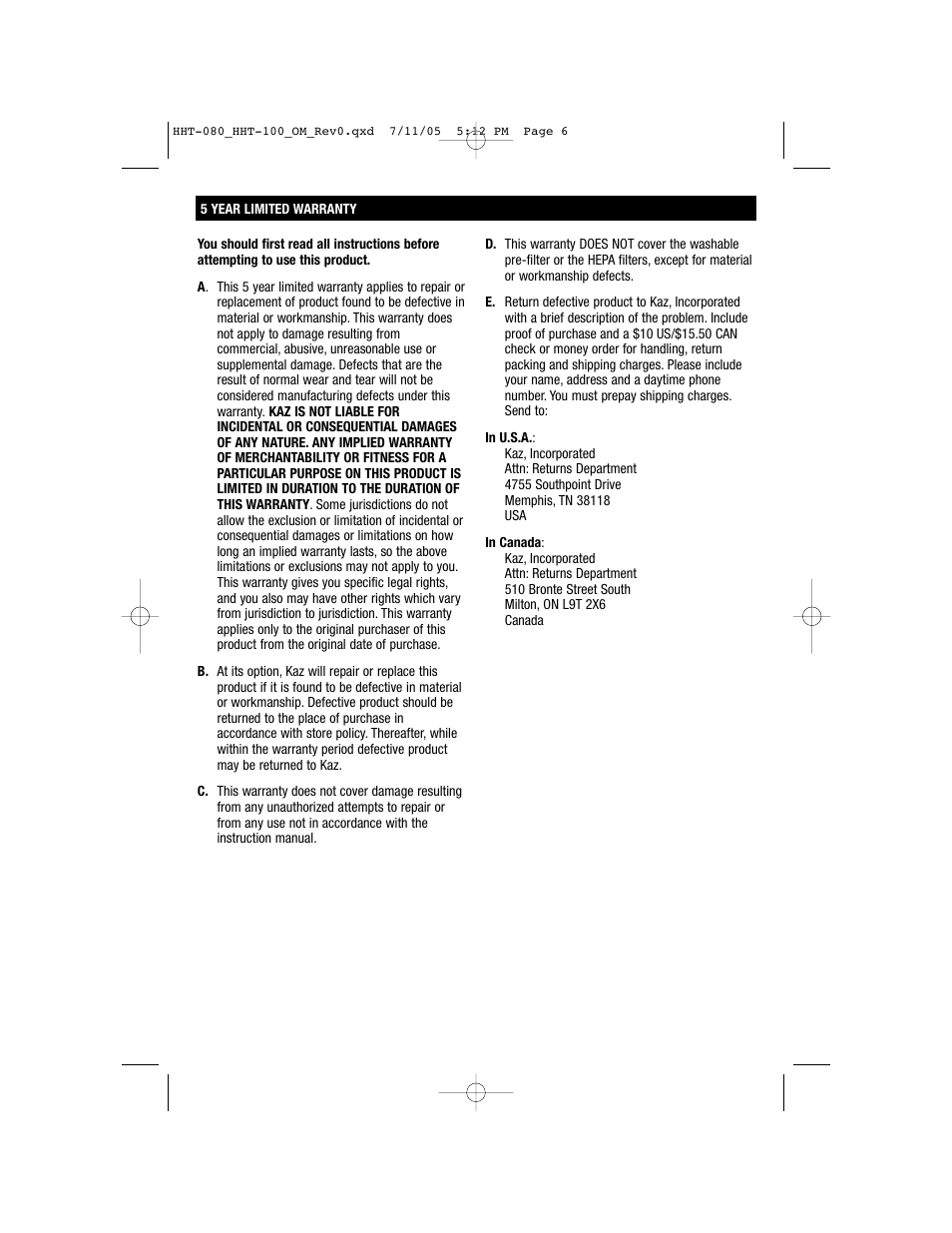 Honeywell HHT-100 User Manual | Page 6 / 20