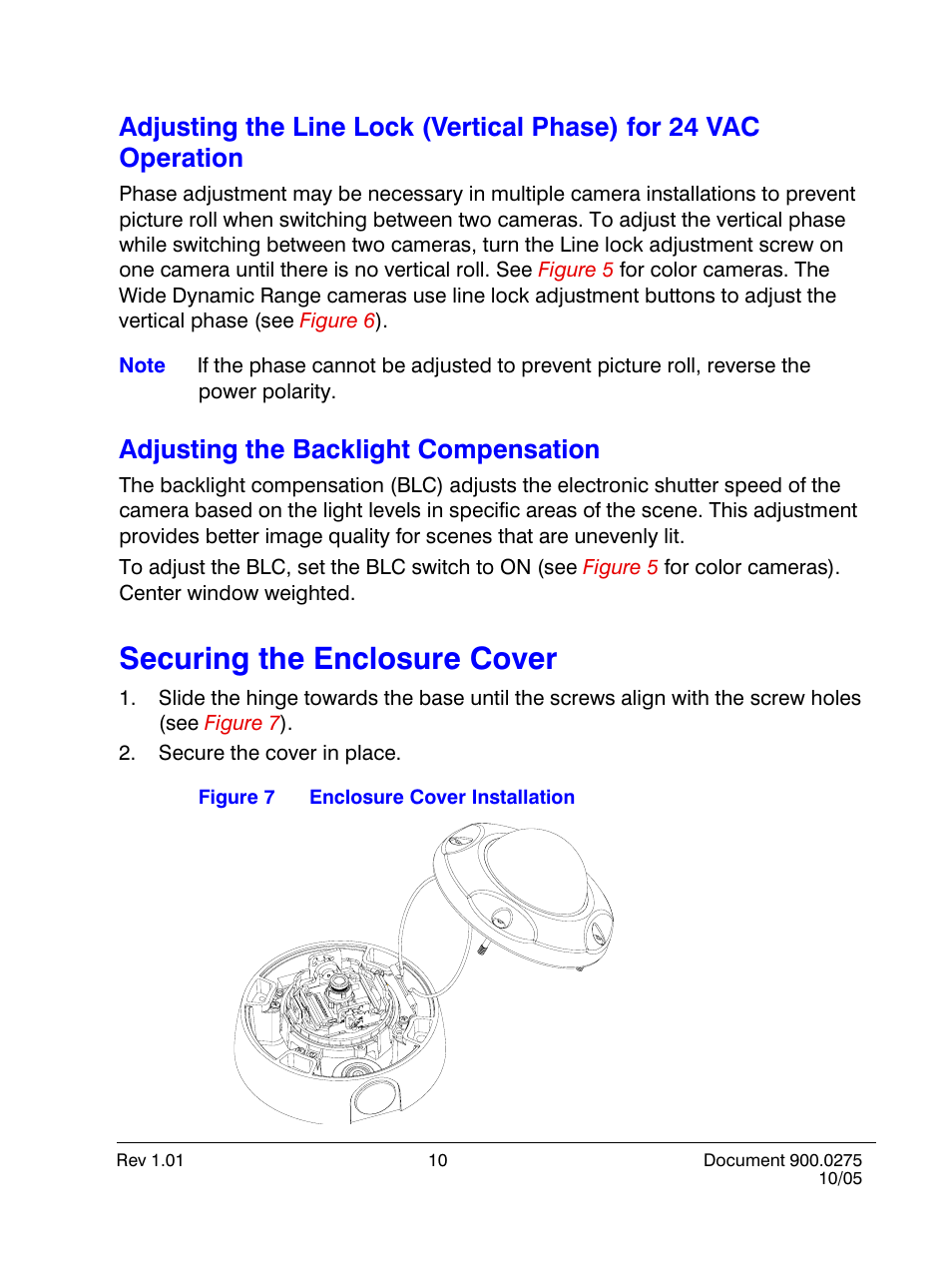 Adjusting the backlight compensation, Securing the enclosure cover | Honeywell HD28D4HR6 User Manual | Page 15 / 20