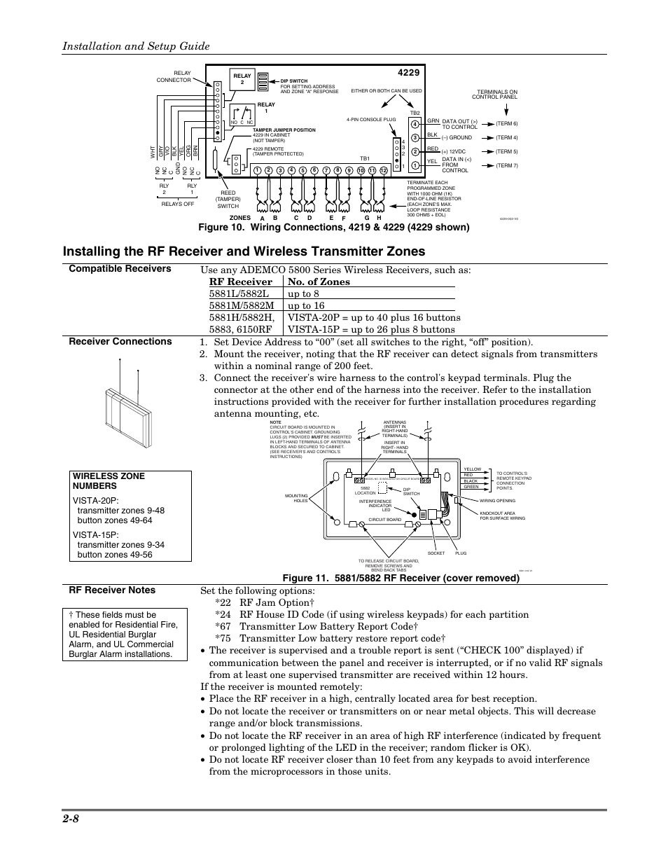 Installation and setup guide 2-8 | Honeywell VISTA-20P User Manual | Page 14 / 80