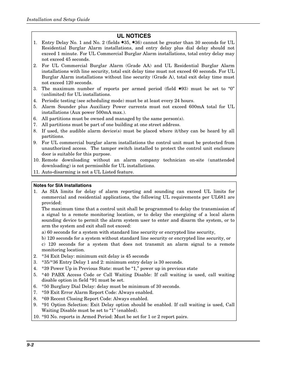 Ul notices | Honeywell VISTA-20P User Manual | Page 70 / 80