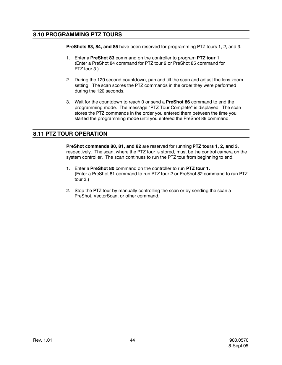 10programming ptz tours, 11ptz tour operation, 10 programming ptz tours | 11 ptz tour operation | Honeywell HJZTP User Manual | Page 54 / 64
