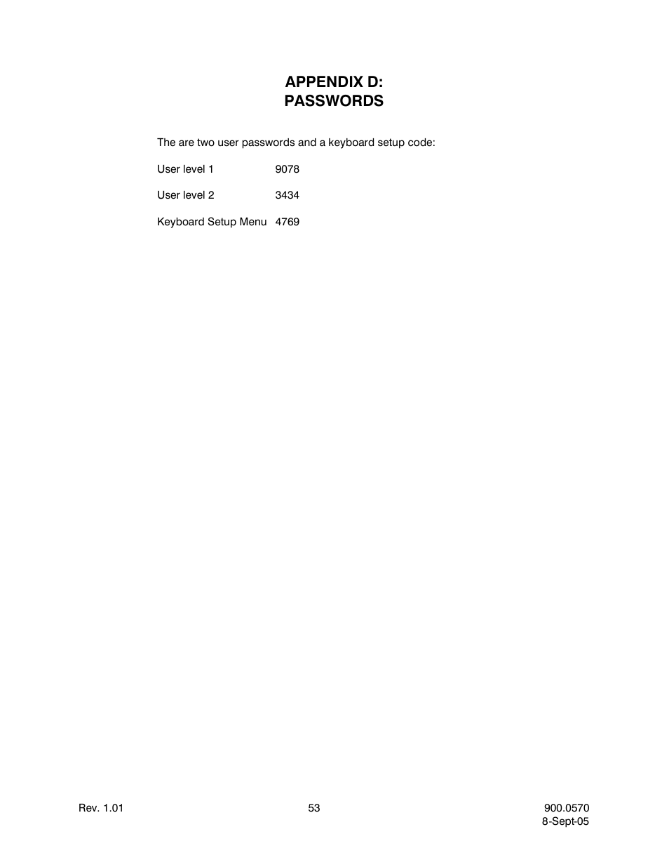 Appendix d:passwords, Appendix d: passwords | Honeywell HJZTP User Manual | Page 63 / 64