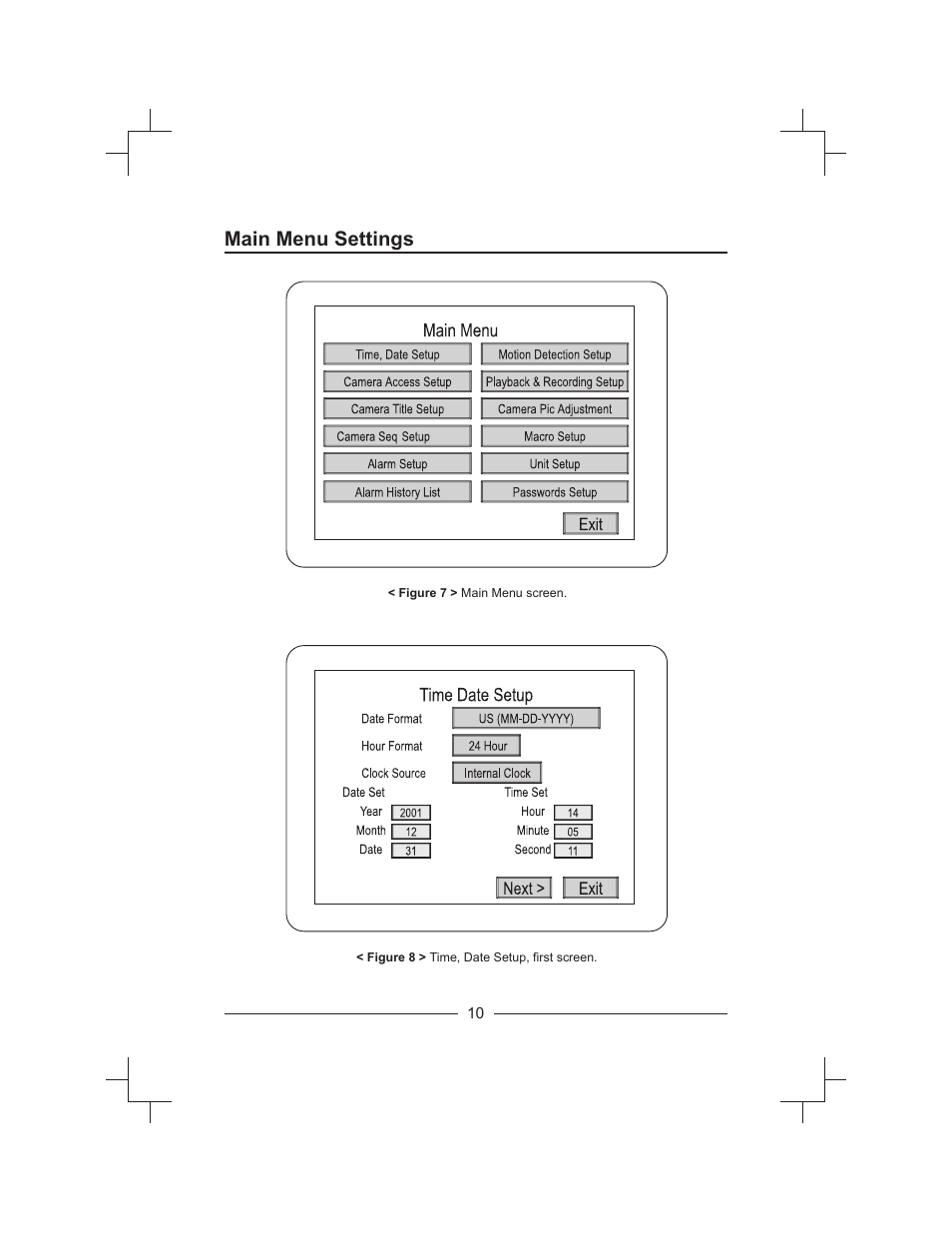 Main menu settings | Honeywell HXMT9 / HXMT9X User Manual | Page 24 / 102