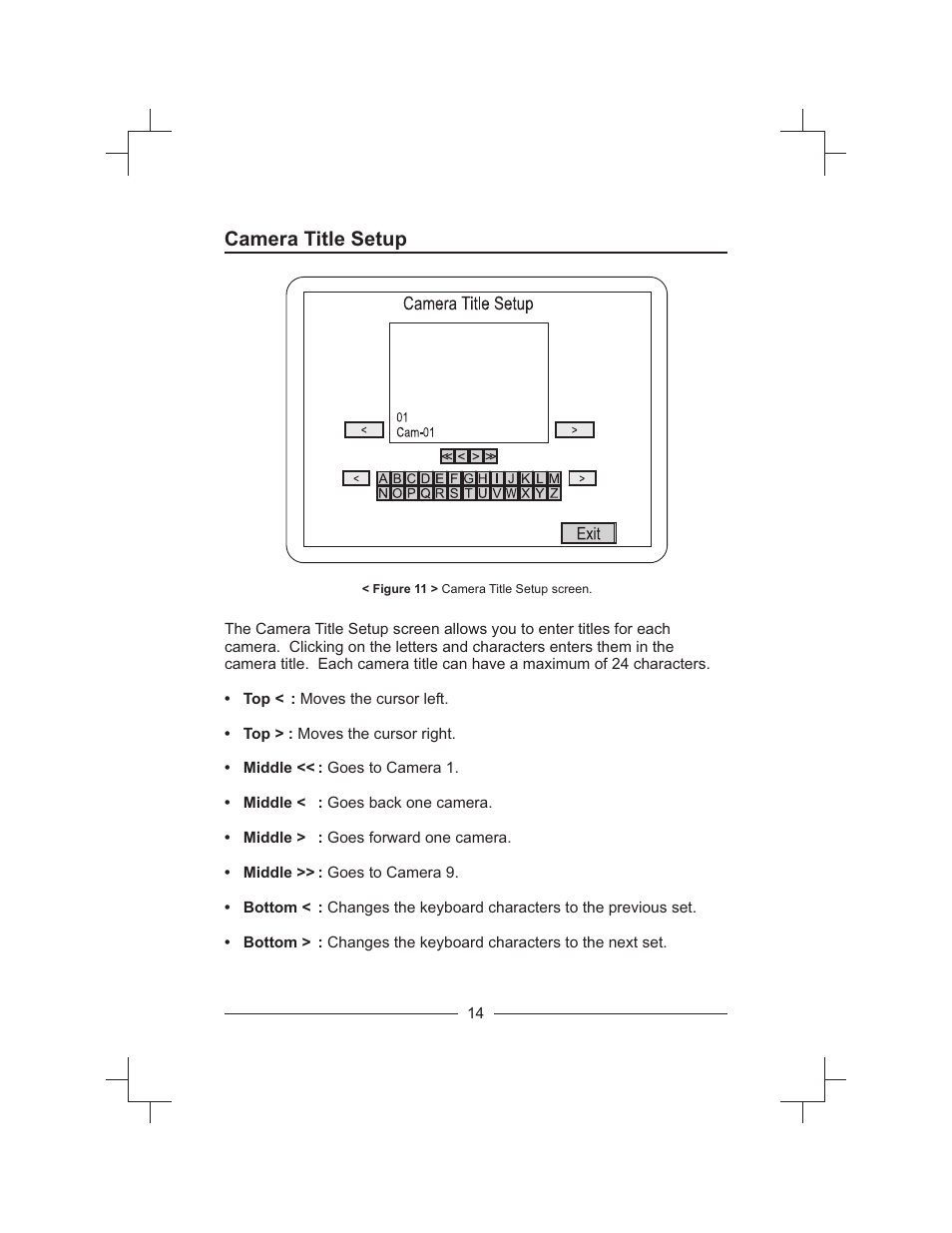 Camera title setup | Honeywell HXMT9 / HXMT9X User Manual | Page 28 / 102