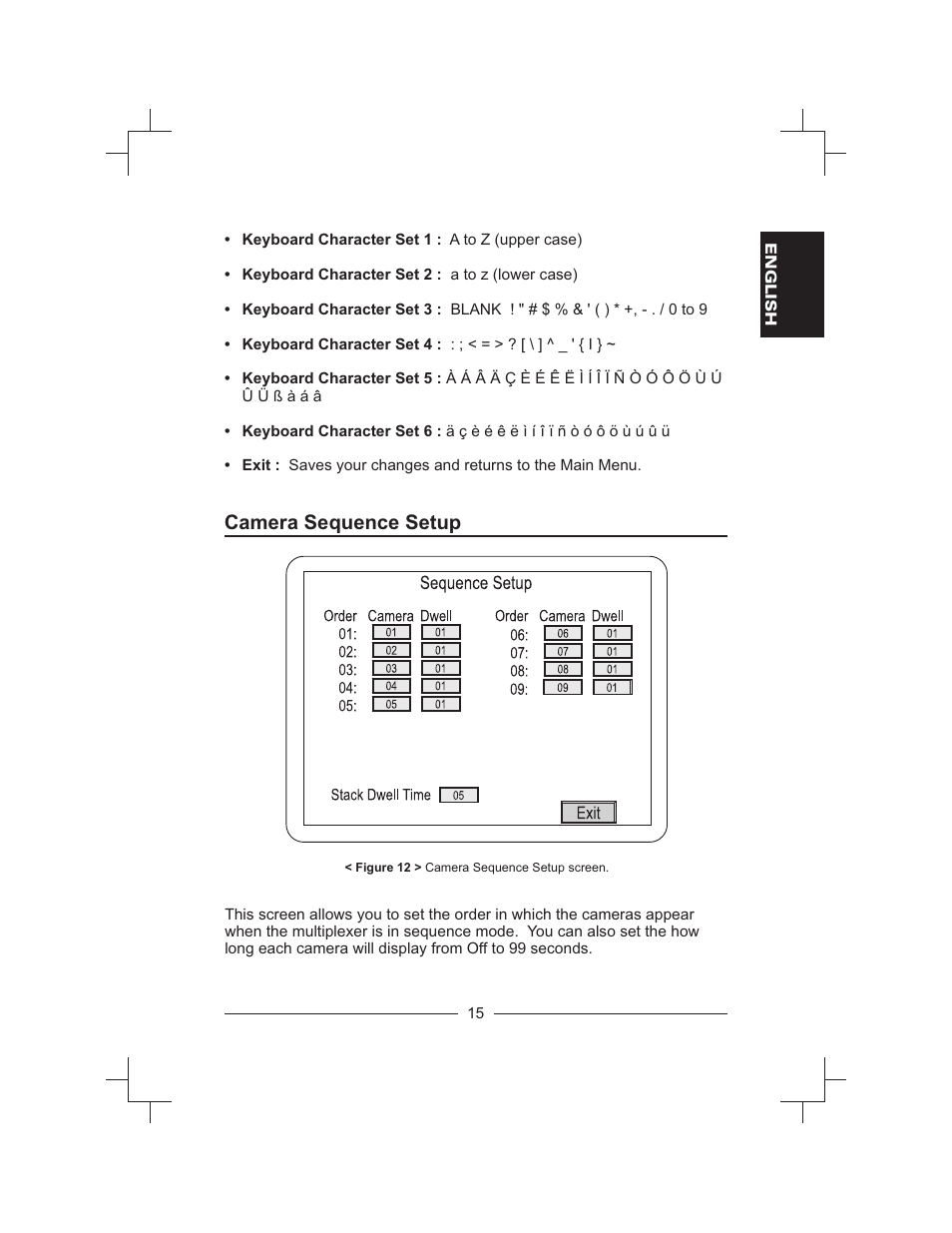 Camera sequence setup | Honeywell HXMT9 / HXMT9X User Manual | Page 29 / 102