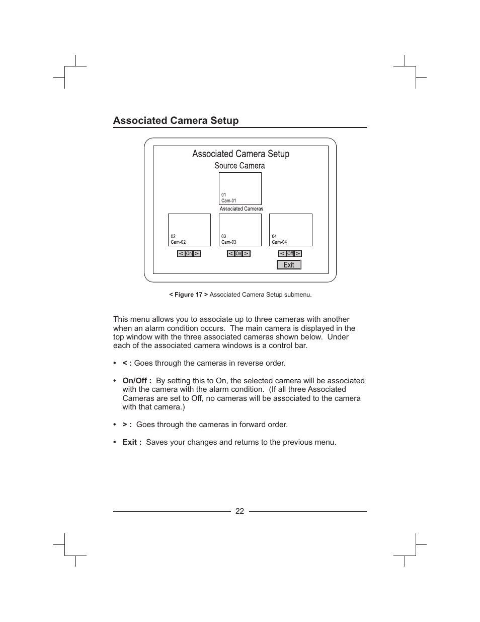 Associated camera setup | Honeywell HXMT9 / HXMT9X User Manual | Page 36 / 102