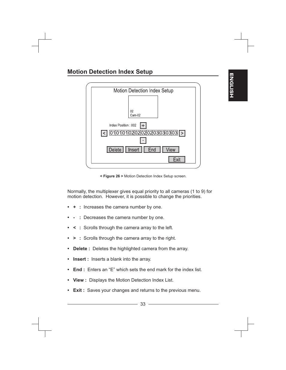 Motion detection index setup | Honeywell HXMT9 / HXMT9X User Manual | Page 47 / 102