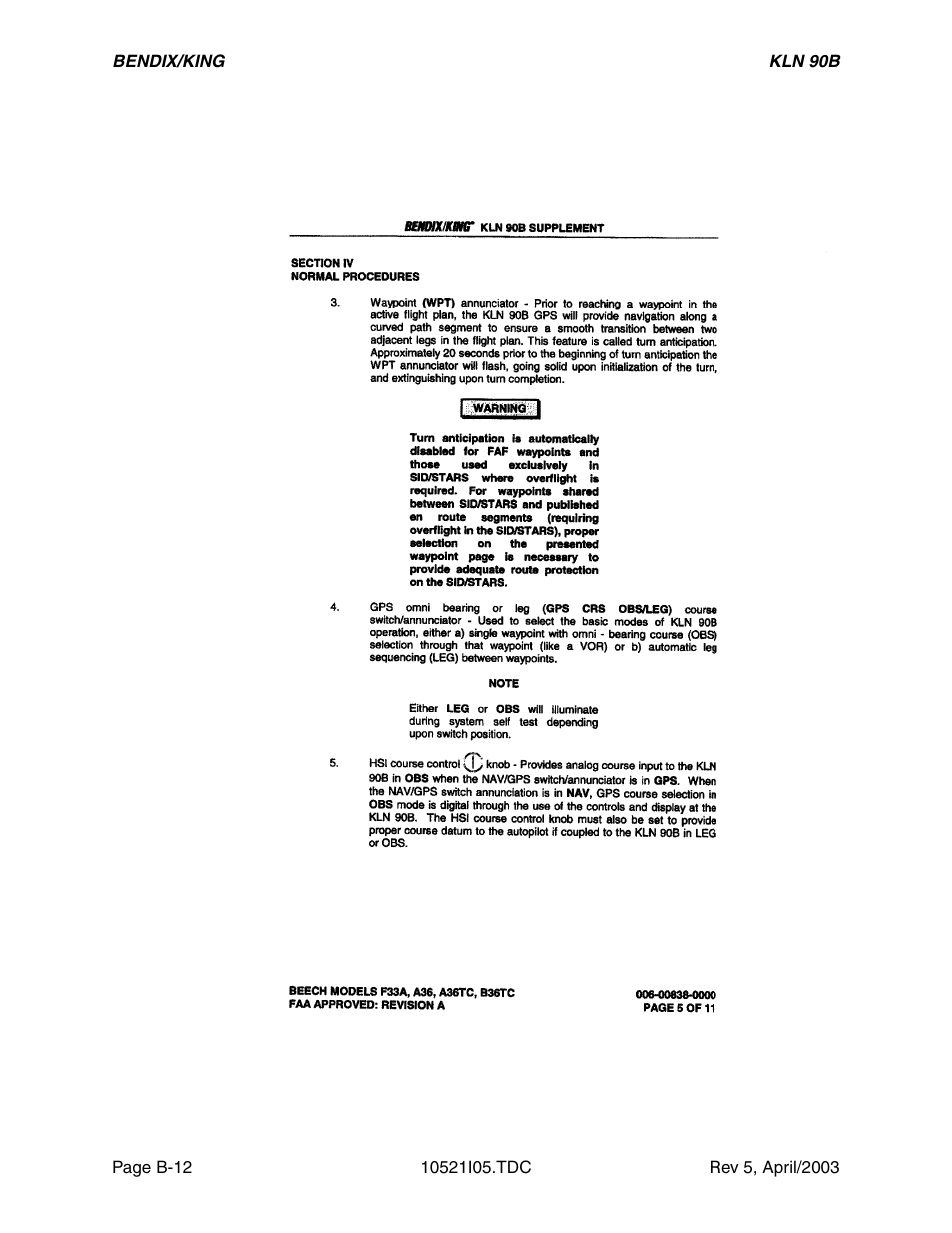Honeywell BEDIX/KING GPS RNAV User Manual | Page 104 / 152