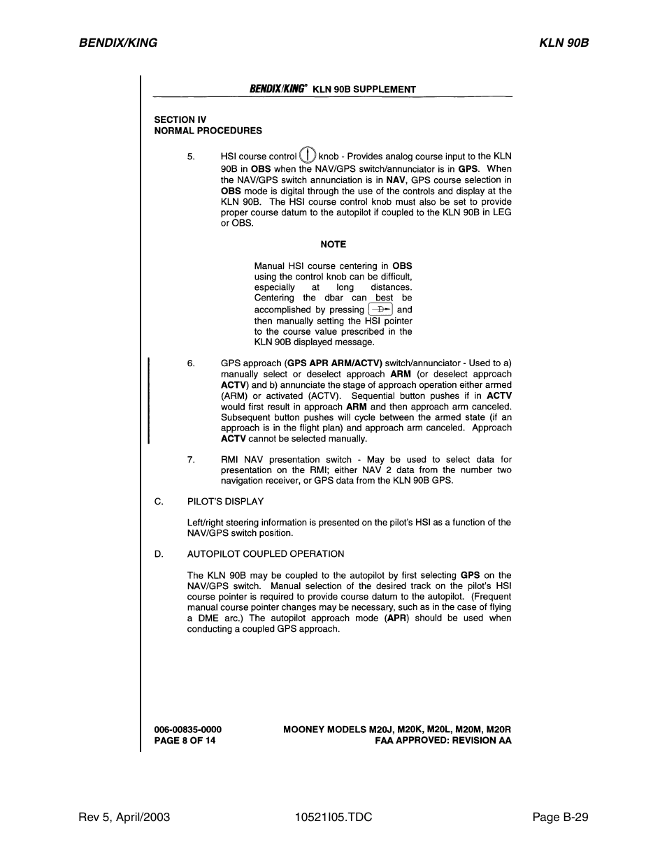 Honeywell BEDIX/KING GPS RNAV User Manual | Page 121 / 152