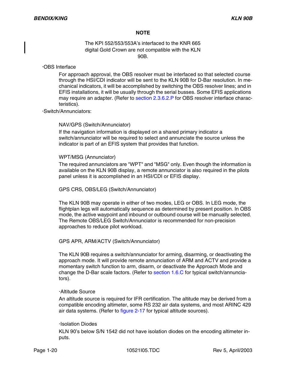 Honeywell BEDIX/KING GPS RNAV User Manual | Page 26 / 152