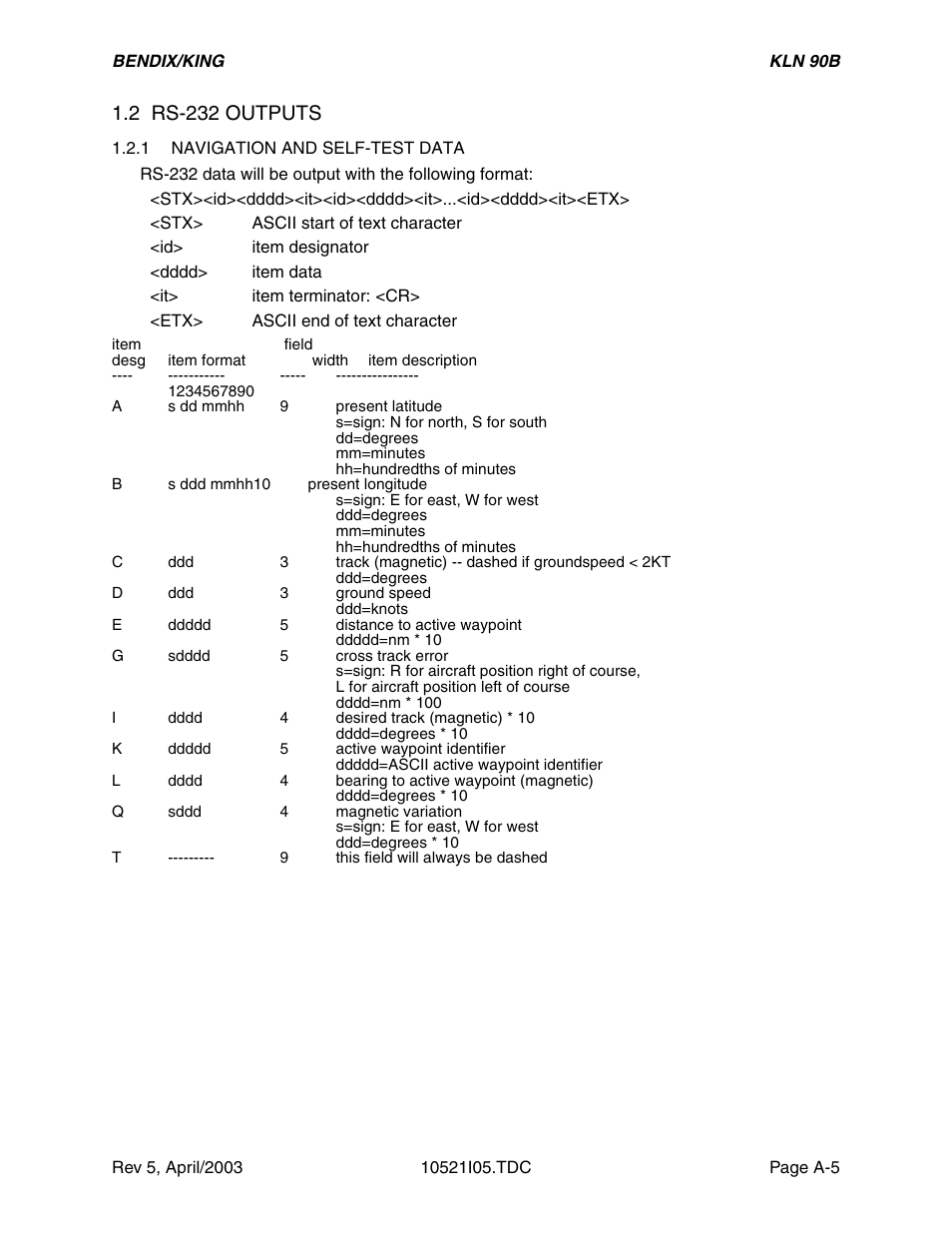 2 rs-232 outputs | Honeywell BEDIX/KING GPS RNAV User Manual | Page 83 / 152
