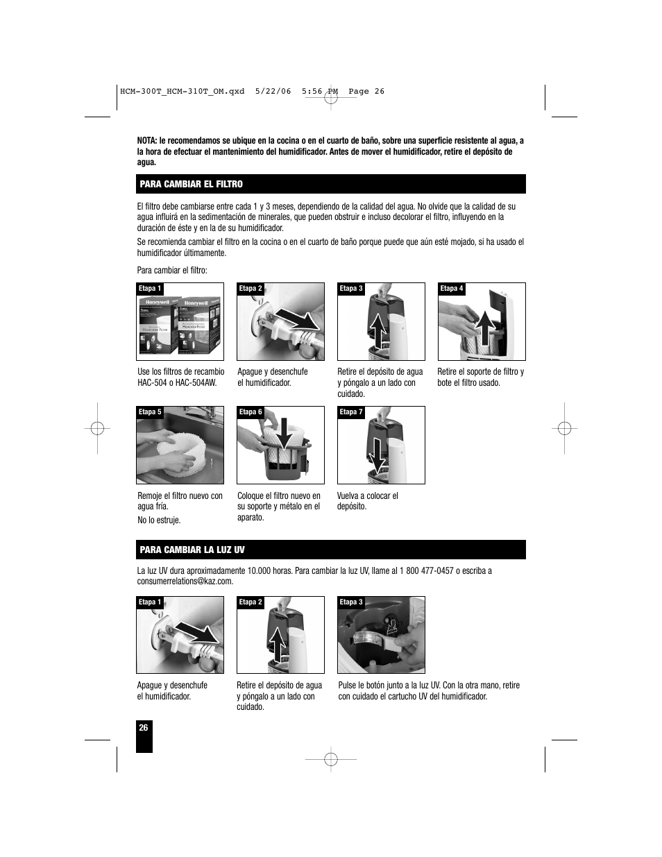 Honeywell HCM-310T User Manual | Page 26 / 32