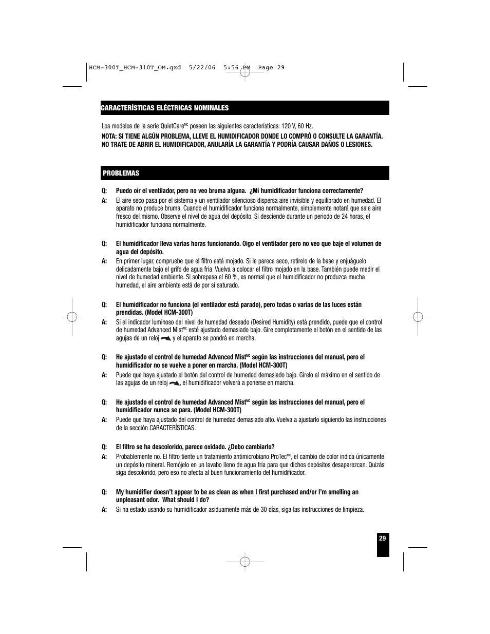 Honeywell HCM-310T User Manual | Page 29 / 32