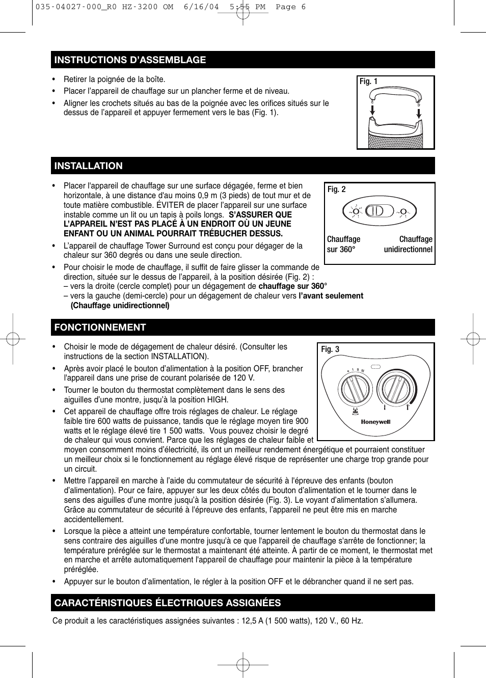 Honeywell HZ-3200 User Manual | Page 6 / 12